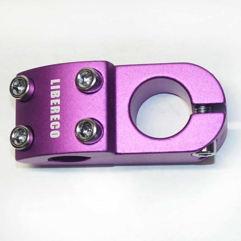 Libereco Aluminum Alloy BMX Stem: Fits 22.2mm Handlebar & 28.6mm Fork: Lightweight High-Strength Freestyle Stem (Purple (Matte Surface), 22.2x28.6x45) - Image 4